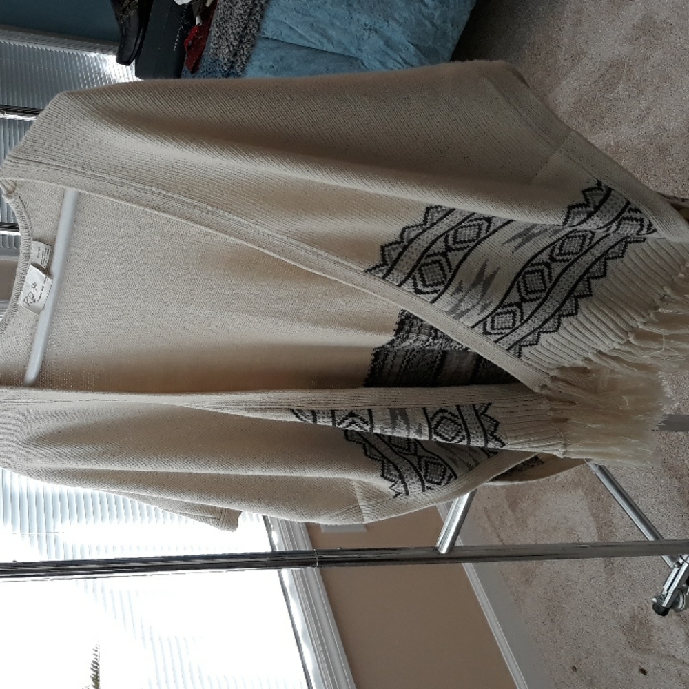 Boho Cream Poncho